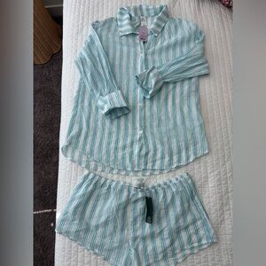 wild fable Blue and Aqua Striped Sleep Shirt